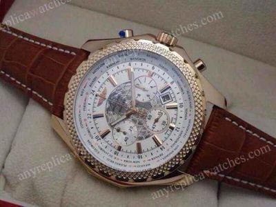 Breitling Bentley B05 Unitime Chronograph White Face Rose Gold Replica Designer Watch